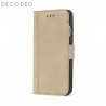 Leather wallet case with magnet closure for iPhone 8 / 7 / 6s Decoded beige