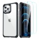 ESR Alliance - Black frame case for iPhone 12/12 Pro + 2 Tempered-Glass Screen Protectors